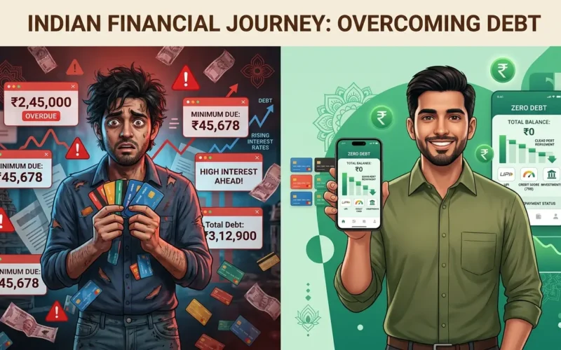 Indian salaried employee worried about rising credit card debt bills