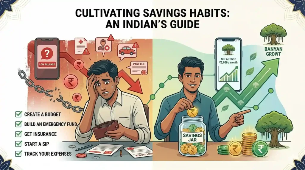 saving money habit India piggy bank rupees
