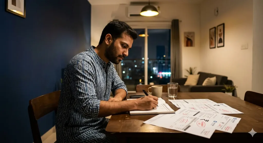 Indian man comparing debt snowball vs avalanche India methods for loan repayment