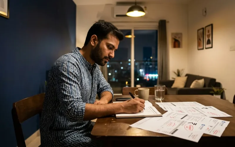 Indian man comparing debt snowball vs avalanche India methods for loan repayment