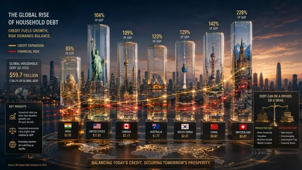 Global Comparison of Household Debt