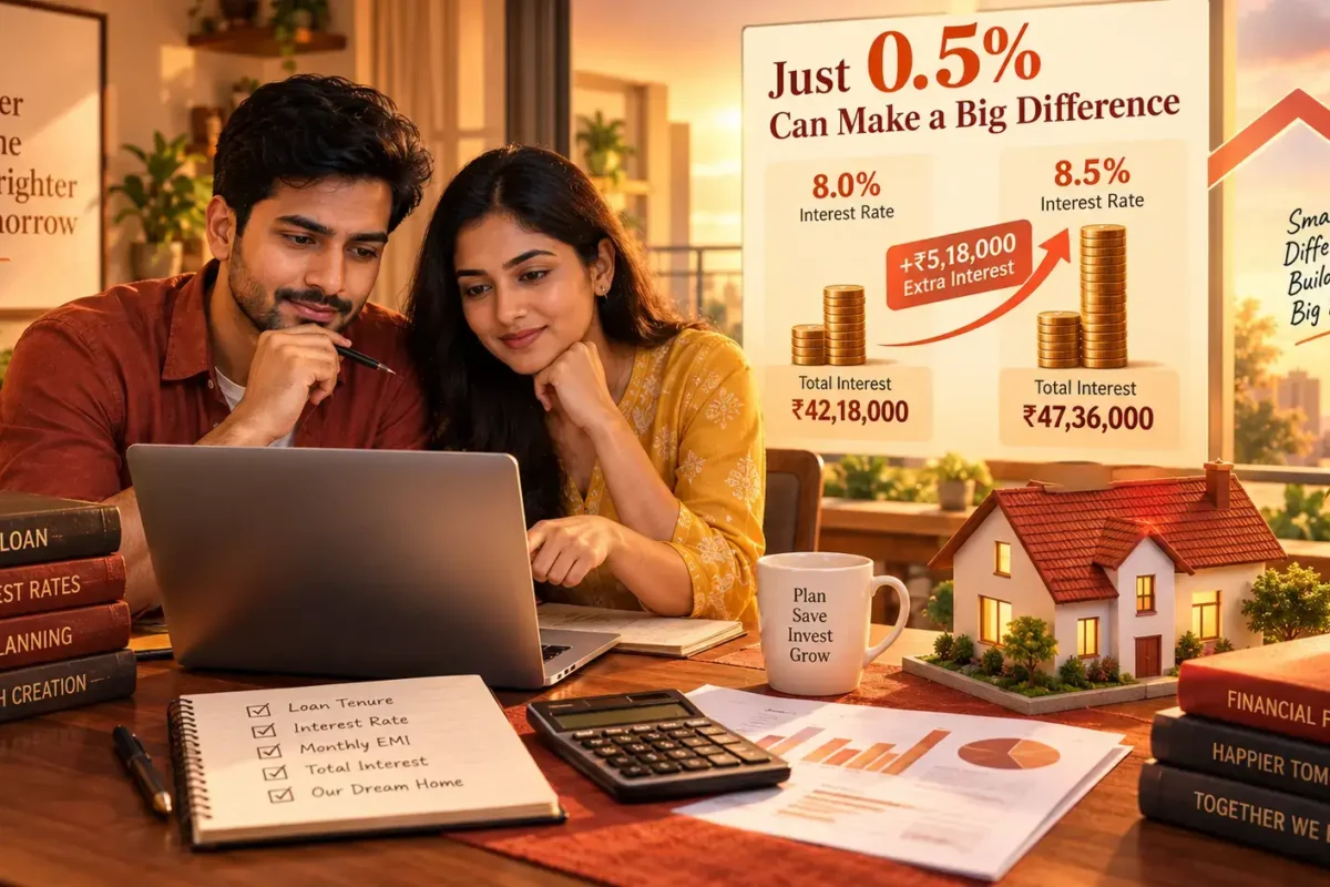 Home loan EMI calculator India showing the cost of different interest rates