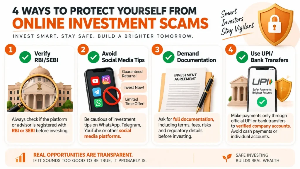 Protective checklist for online investment scam India prevention