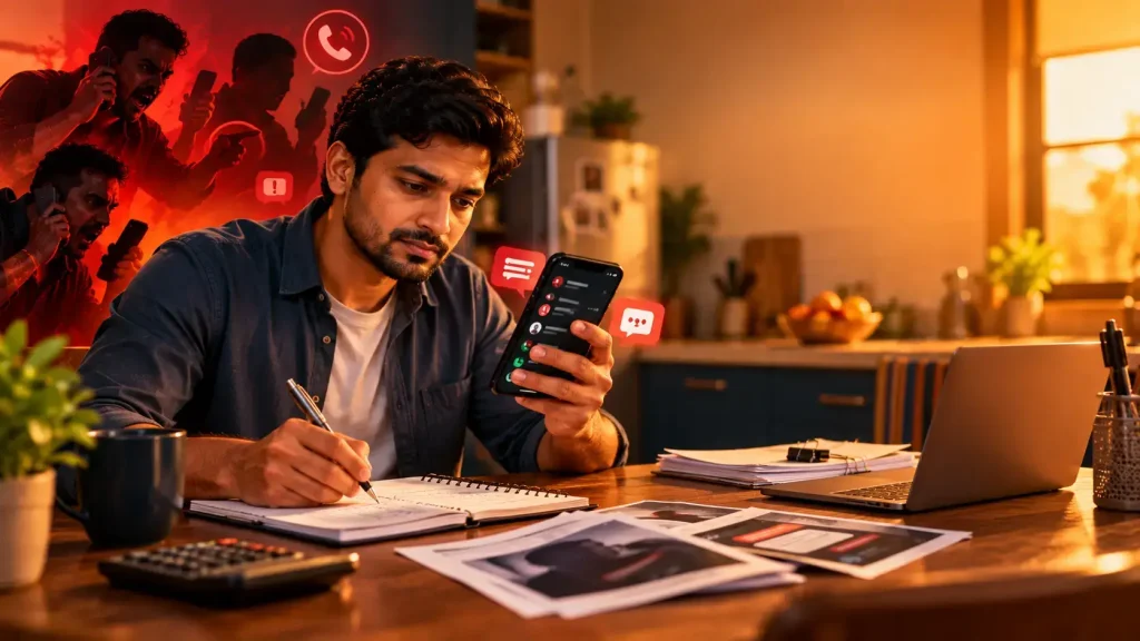 Digital loan app contact list harassment India and a borrower documenting unwanted calls