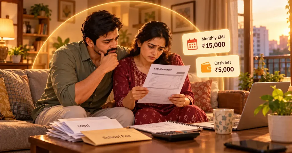 EMIs, income and savings: where the strain can become serious